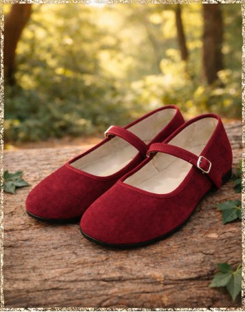 Samtschuhe kirschrot