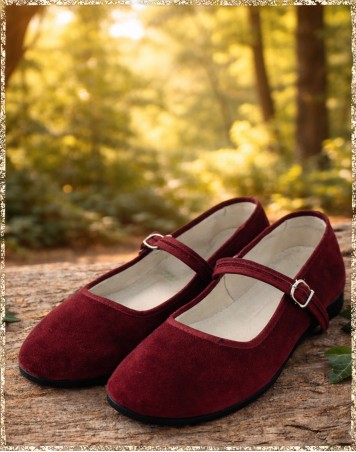 Samtschuhe bordeaux