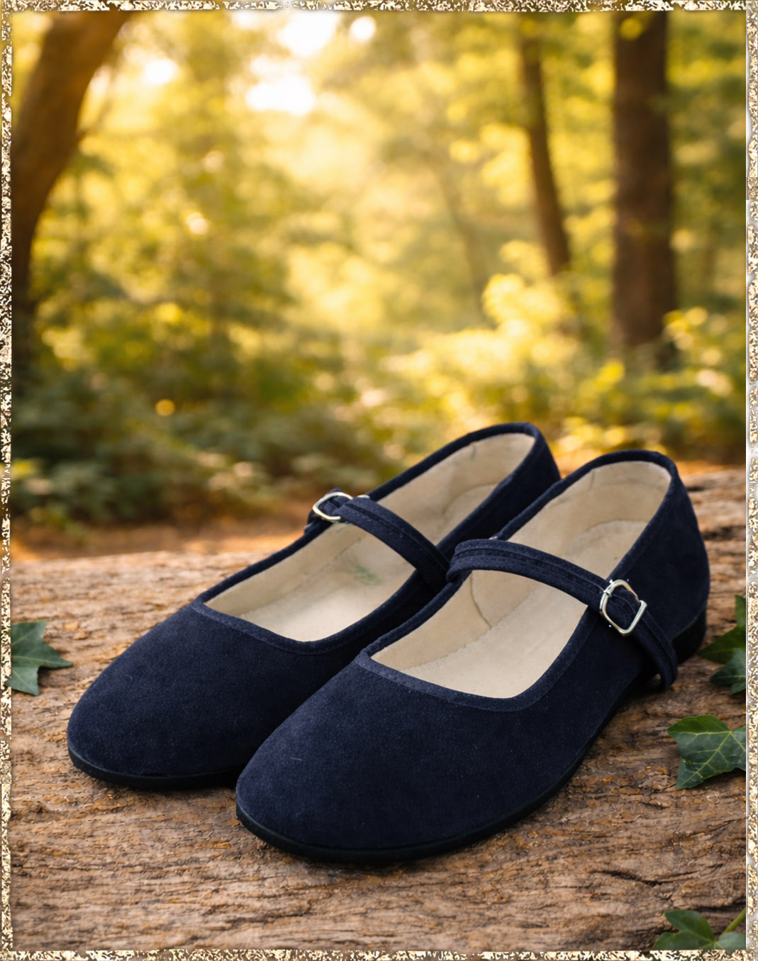 Samtschuhe dunkelblau