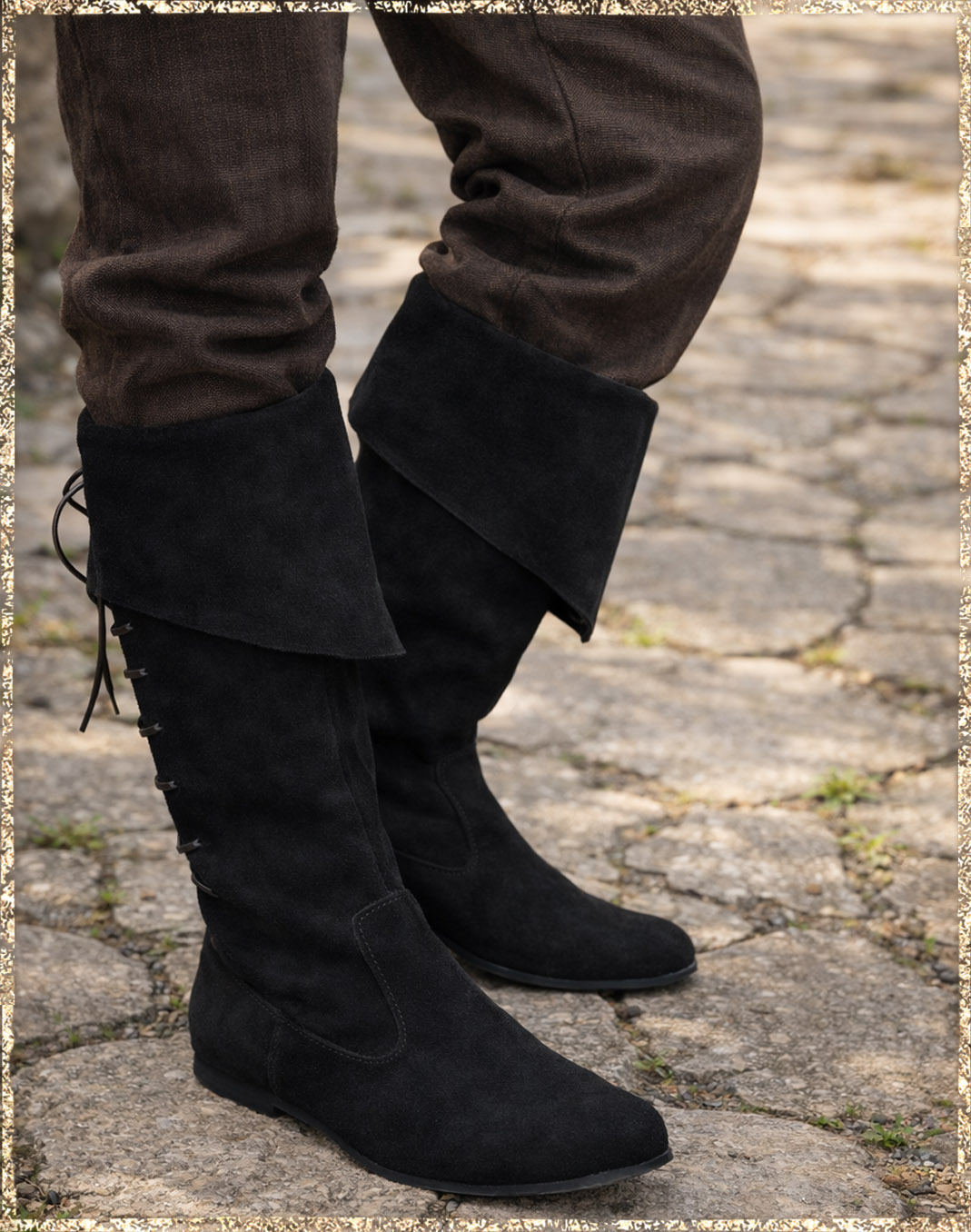 Stulpenstiefel hoch schwarz