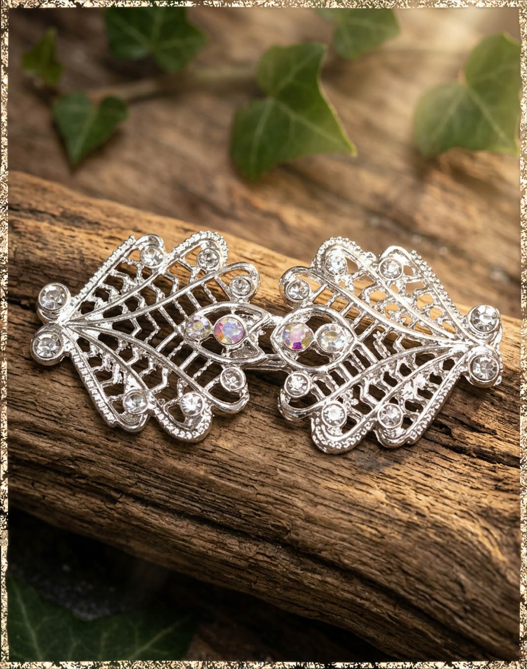 Hakenschließe Swarovski-Muschel silber