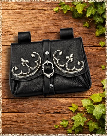 Gürteltasche Hochmittelalter schwarz silber