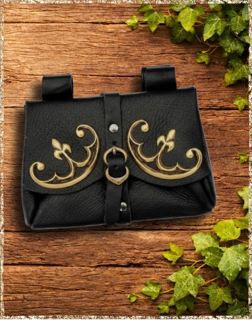 Gürteltasche Hochmittelalter schwarz gold